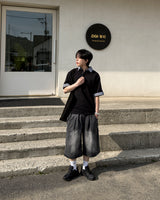 Levin Roll-Up Collar Henley Short Sleeve