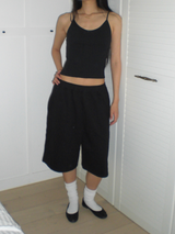Bermuda sweat pants [Black]