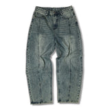 Usual Balloon Front Cut Denim Pants - 4COLOR