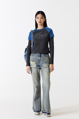 ODSD-Raglan-Track-Semi-Crop-T-shirt - 4 COLOR