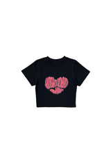 HEART LOGO CROP T-SHIRT / BLACK