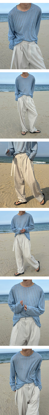 [Unisex] サマーシースルーニットTシャツ(3color)