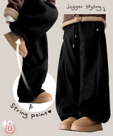 Lanto incision napping bezo banding wide pants