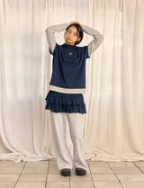 REVERSIBLE FRILL MUFFLER (NAVY)