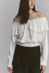 Tulip Off Shoulder Top White