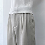 Mist Silver Pleated Pants
