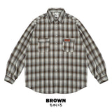 2ポケットチェックシャツ (BROWN)