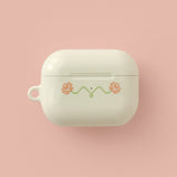 oab flower airpods case (ivory)