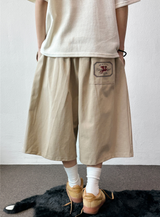 Miti Hip Patch Balloon Cotton Bermuda Shorts 3color