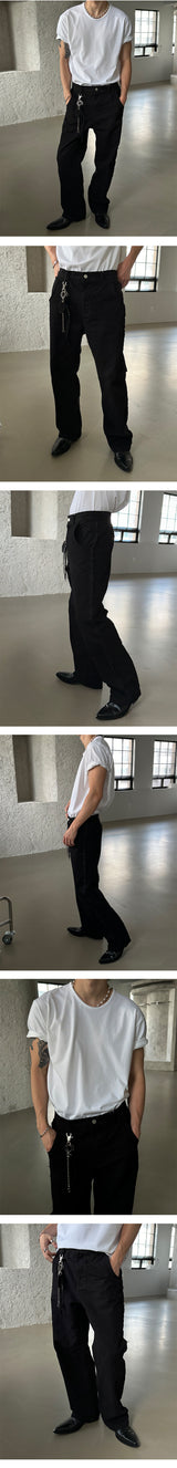 [S/S] Cut off cotton semi wide pants (3color)
