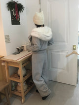 Fur zip-up set
