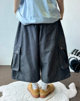Nedi Cotton Multi Pocket Cargo Bermuda Shorts 2color