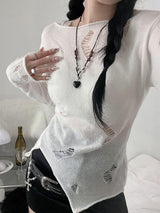 Damage Unbalanced Sweater