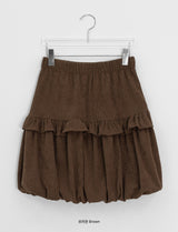 Myopni Corduroy Balloon Midi Skirt