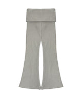 C FOLD BANDING RIBBED FLARE PANTS_OATMEAL