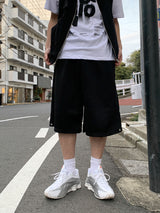 Crinkled Snap Bermuda Shorts