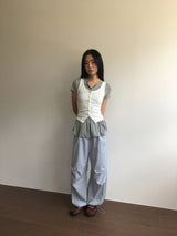 ローキーピンタックチェックパンツ (2color)