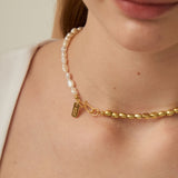 Fresh Pearl Golden Necklace