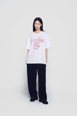 24FW HANDSKETCH RABBIT SHORT SLEEVE T-SHIRT WHITE