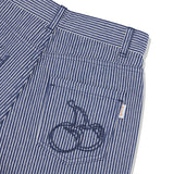 CHERRY STRIPE DENIM SHORT PANTS [NAVY]