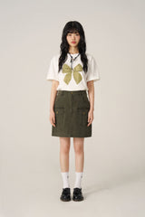レタリングリボン半袖Tシャツ