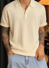 Hidden-button collar Knit 9COLOR