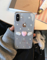 [MADE] dot angel resin case (heart-pink & wings-white)