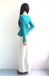 Vintage pocket washed long skirt