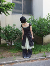 Pocket-line button layered dress