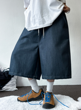 BASIC STITCH WIDE 7 8 ロングバミューダ 🖤💙2COLOR
