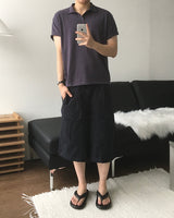 Koul Slub Collar Short Sleeve T