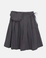 Jev Pleated Back-Banded Midi Skirt