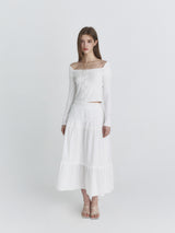 Off shoulder shawl top (Ivory)