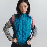 2Way Dot Hooded Wind Breaker (Teal Green)