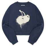 メルティングチェリープリントクロップスウェットシャツ [NAVY]