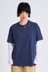 Waffle damage layered long sleeve
