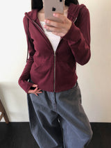 シニア フーデッド ジップアップ