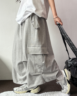 HIP LONG POCKET PARACHUTE CARGO BERMUDA 🤎🩶🖤🤍4COLOR