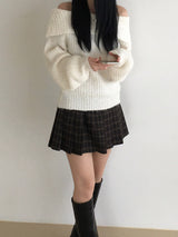 Candle off-shoulder knitwear (3 colors)