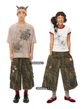 Printed pocket straight-leg shorts