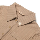 [LINE] Unbalanced Ribbed Polo T-shirt (3c)