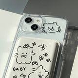 ブラック - ベイビーブラックキャット マグセーフフォンケース カードポケットセット