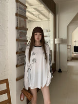 Uniform Boxy White Long Sleeve T-shirt
