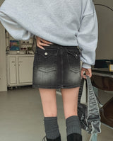 Hitch Pocket Denim Mini Skirt