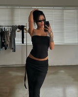Drawstring Shirring Straight Pants (3C)