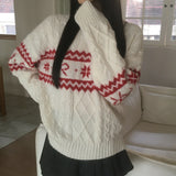 Ssobi Snowflake Ribbon Twisted Knitwear