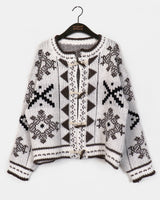 Enin Nordic duffle Button Short Knit Cardigan