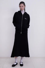 【即日発送】 Raglan 2way Hood Zip-up (BLACK) 
