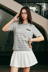 レトロストライプスリムフィットTシャツ