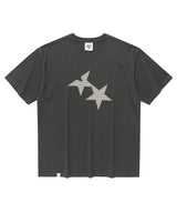 ツインスターチェックアップリケ半袖Tシャツ チャコール(CV2FMUT544A)